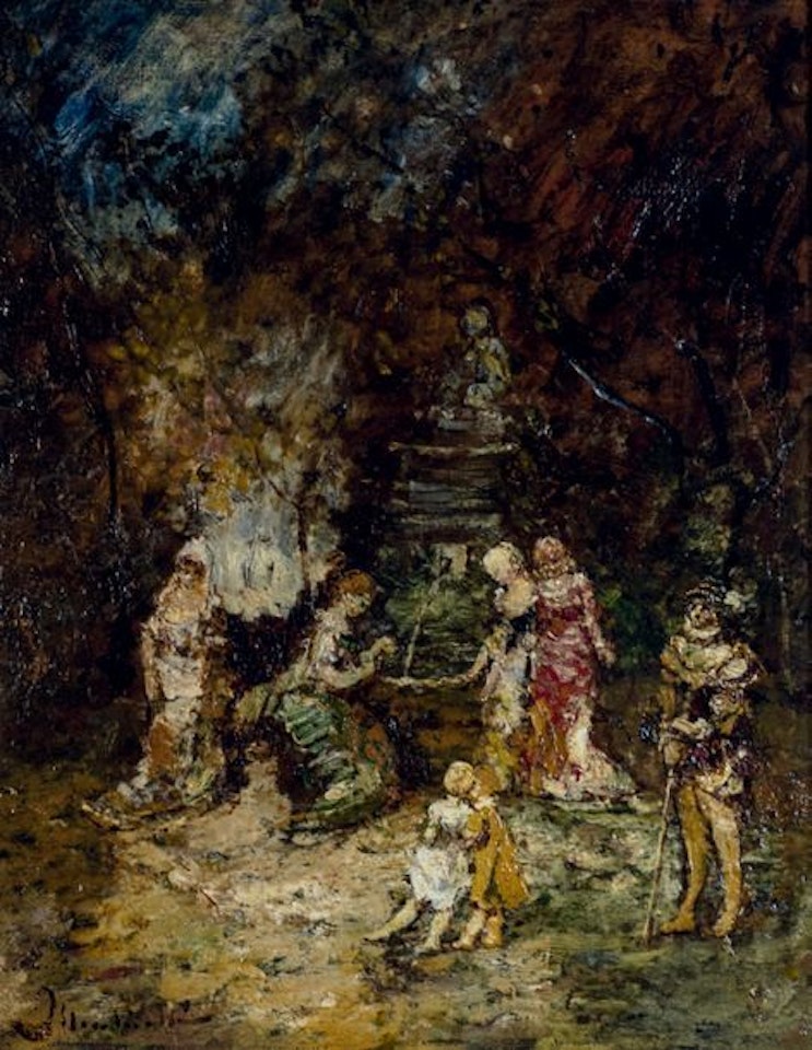 Park scene by Adolphe Monticelli