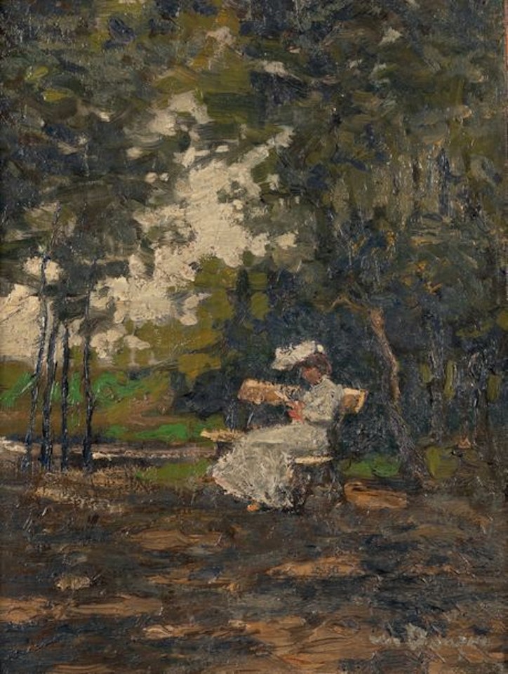 Reading in the park by Kees van Dongen
