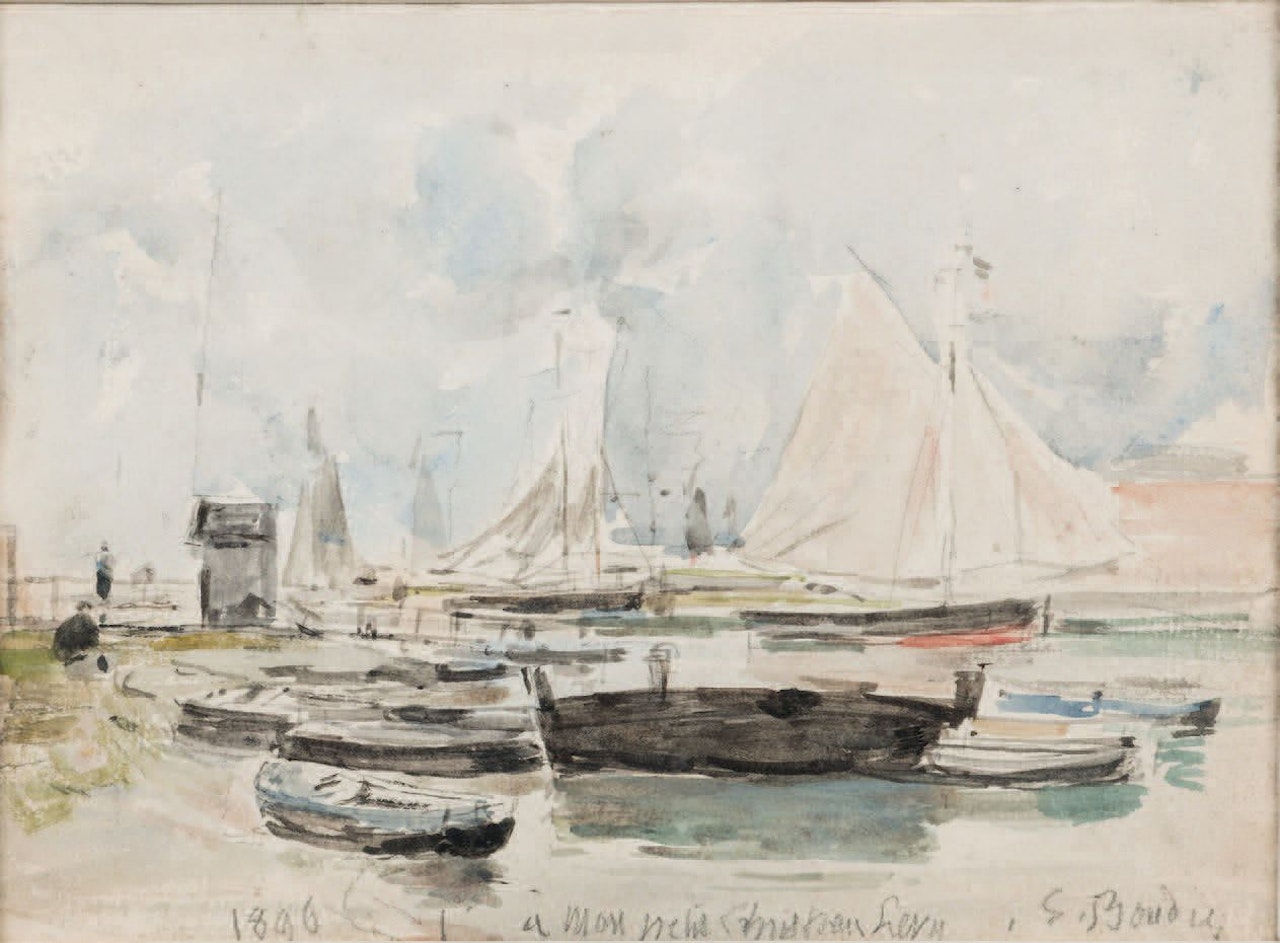 Sailboats by Eugène Boudin