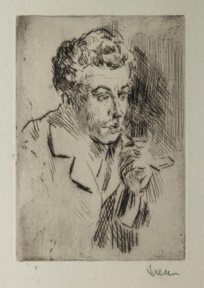 Peské; Engraver at work; In the kitchen, rue Cortot by Maximilien Luce