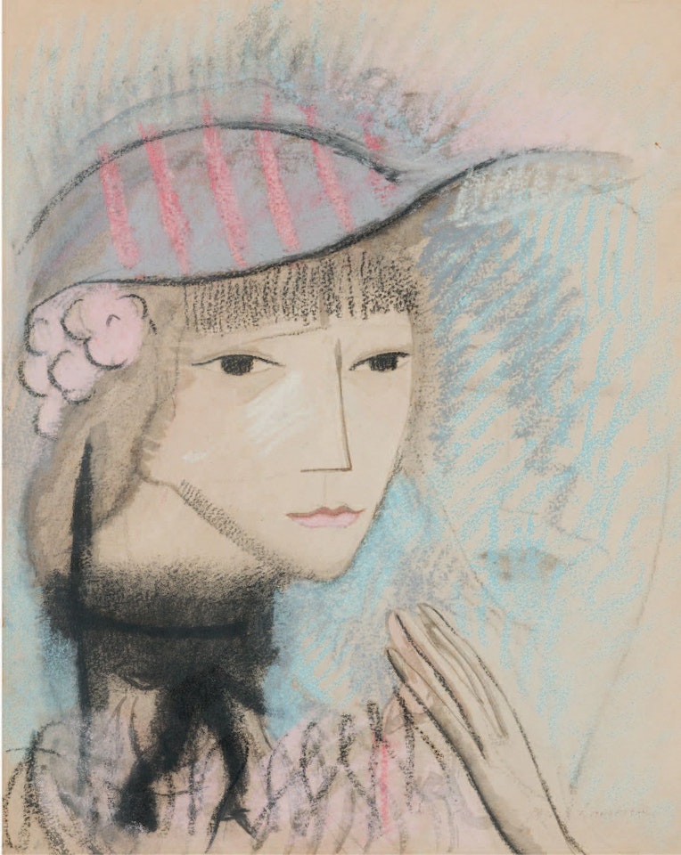 Young woman with a purple hat by Marie Laurencin