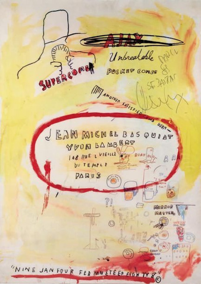 Galerie Yvon LAMBERT; Supercomb - Unbreakable - Pocket Combs - Another Satisfied Comb User by Jean-Michel Basquiat