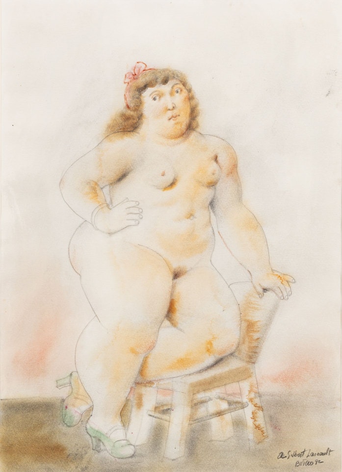 Modèle à la chaise by Fernando Botero