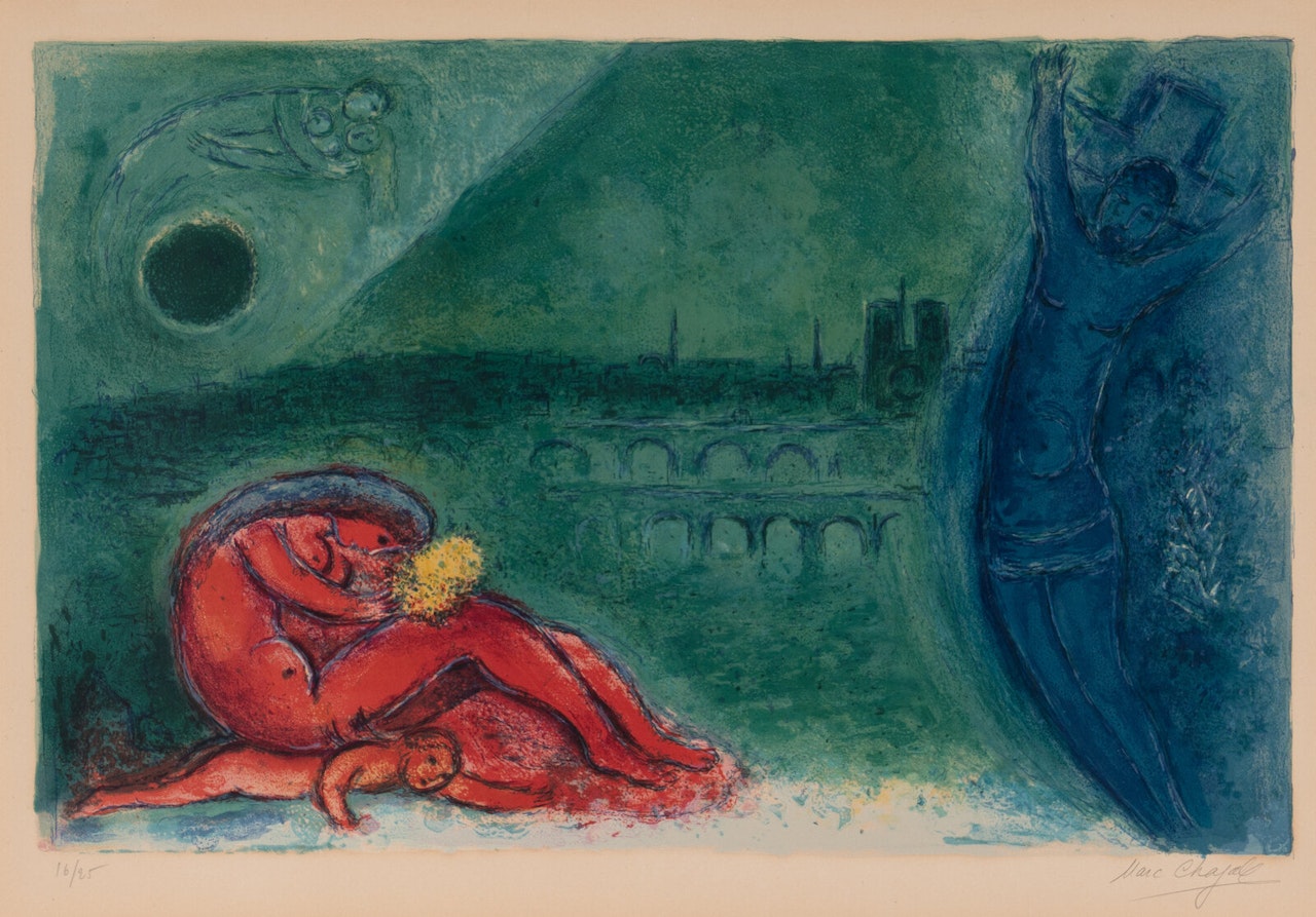 Quai de la Tournelle (from Regards sur Paris) by Marc Chagall