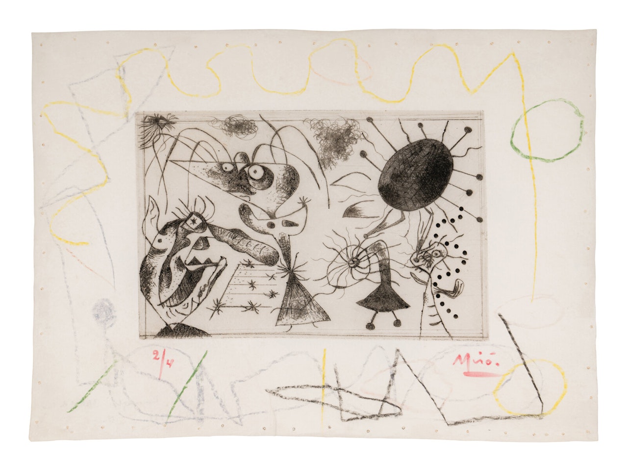 One Plate from Série Noire et Rouge by Joan Miró