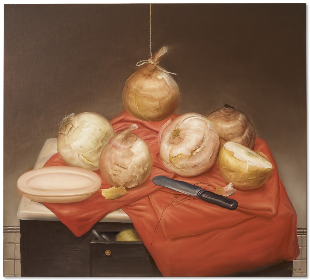 Still Life with Onions by Fernando Botero