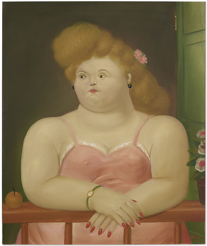 Woman on a Balcony by Fernando Botero