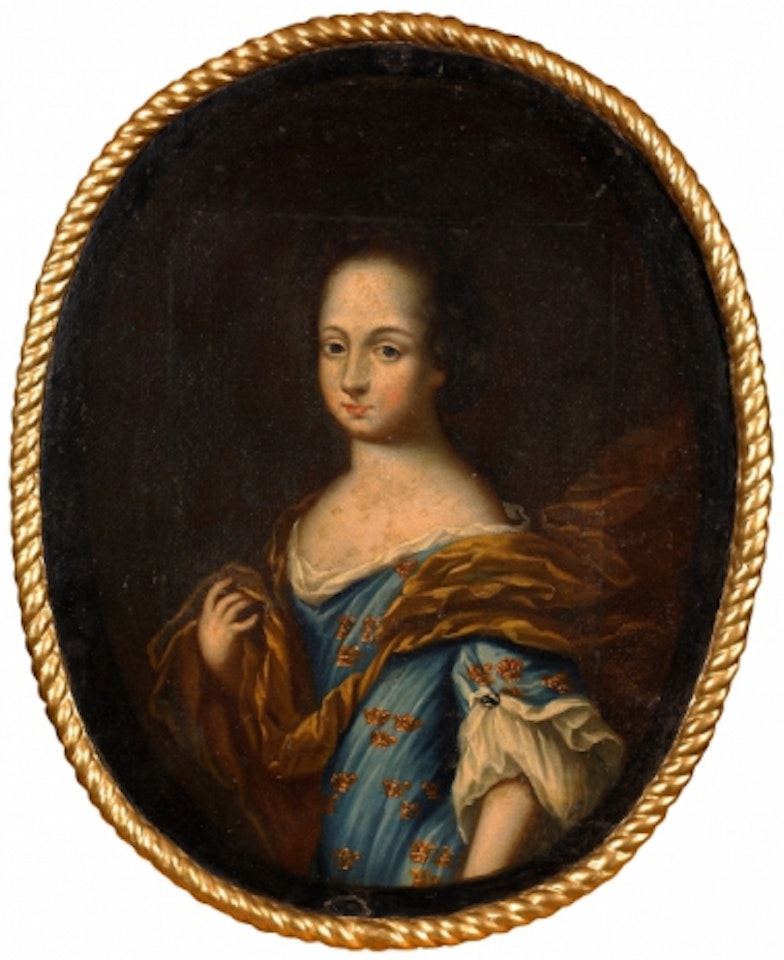 Portrait - waist portrait depicting Hedvig Eleonora, Queen of Sweden by David Klöcker von Ehrenstrahl