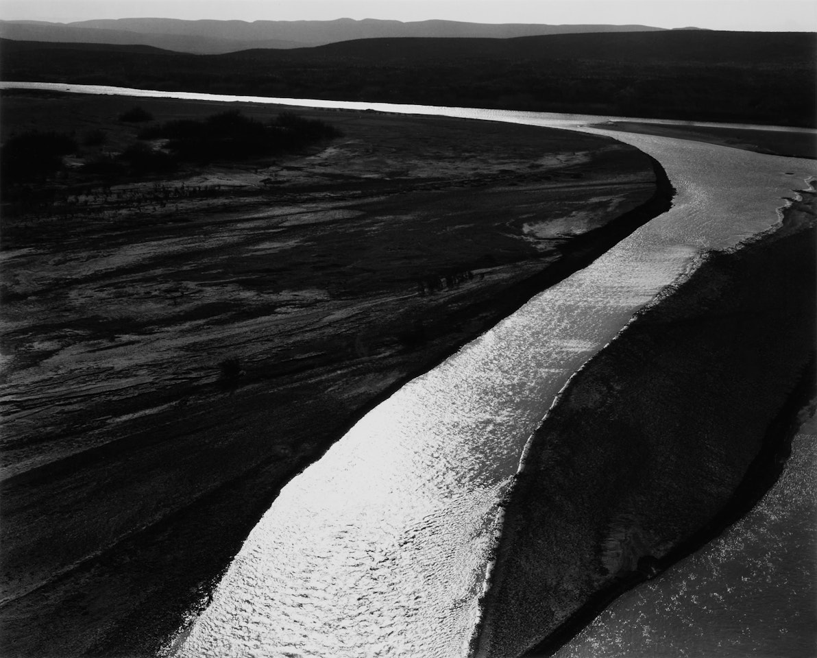 ‘Sand Bar, Rio Grande, Big Bend National Park, Texas" by Ansel Adams