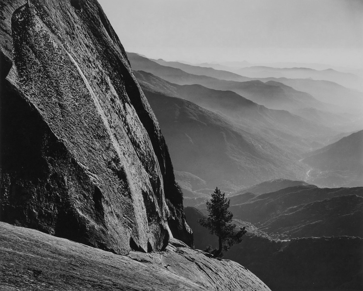 ‘Moro Rock, Sequoia National Park and Sierra Foothills" by Ansel Adams
