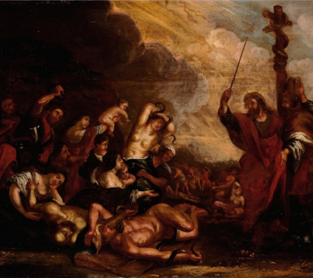 moses and the people are attacked by snakes by Peter Paul Rubens