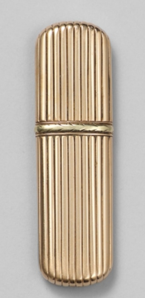 A Russian gold cigarette lighter Unidentified Cyrillic maker"s mark V.S. by Unknown Jewelry Maker