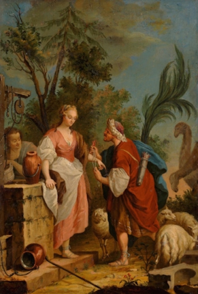 Rebecca at the well by Roman School