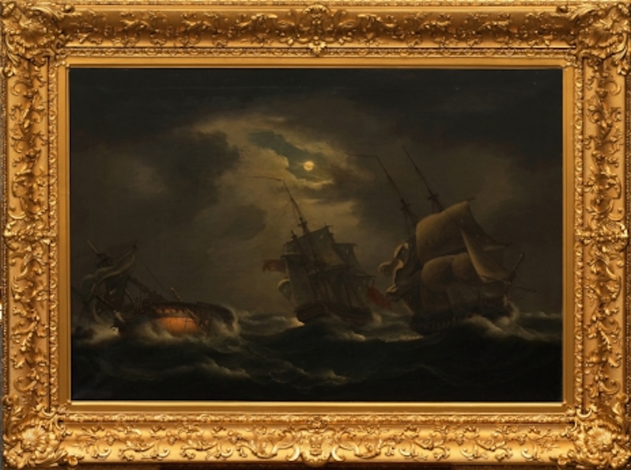 Naval battle, possibly Battle of St Vincent 1797 by Thomas Luny