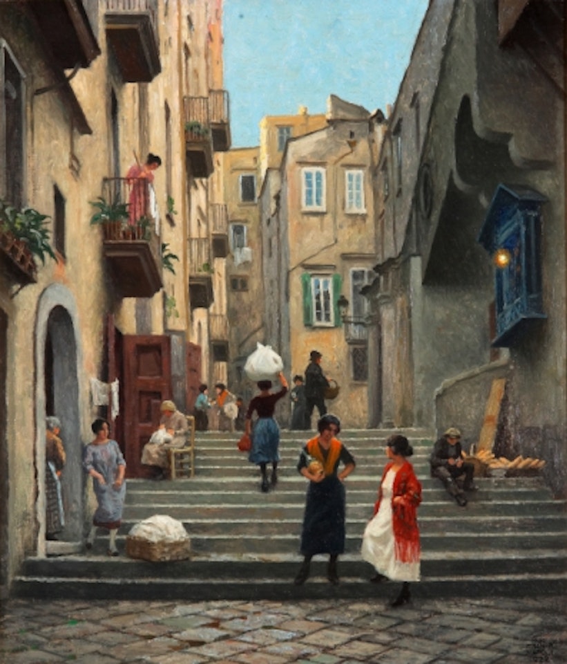 Street scene from Naples by Paul Fischer