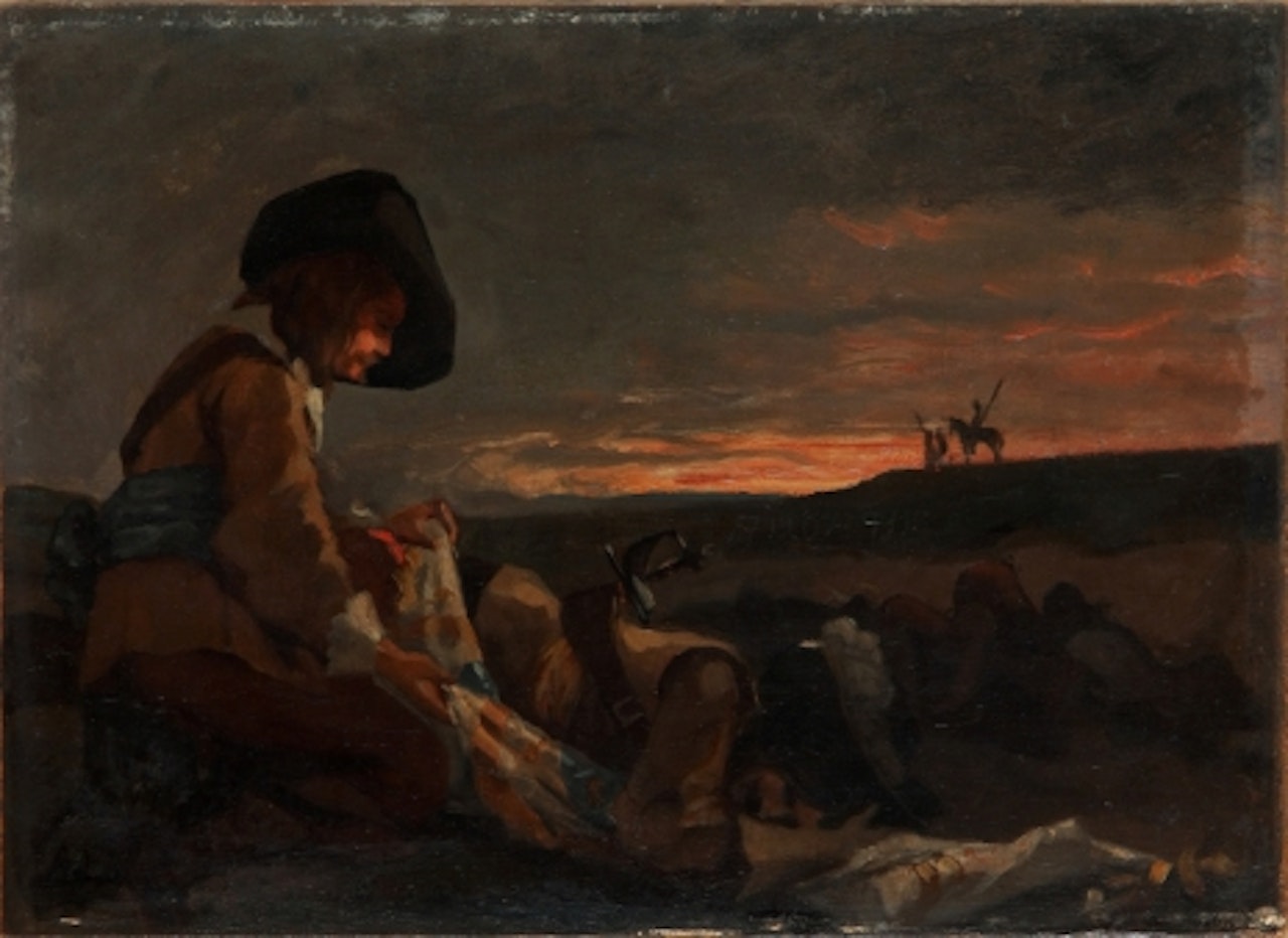 "After the battle" - sketch with motifs from the 30-year war by Albert Edelfelt