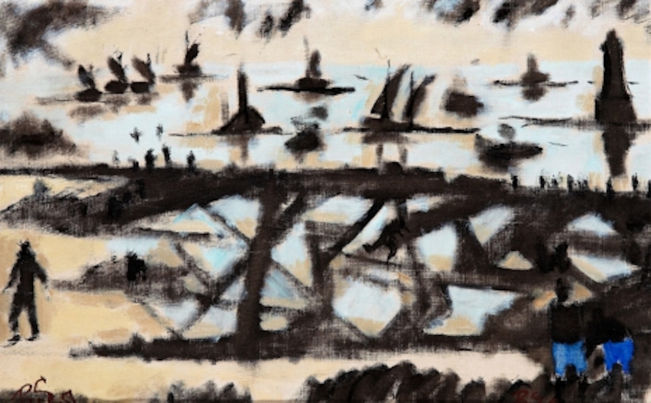 At the harbor by Ragnar Sandberg
