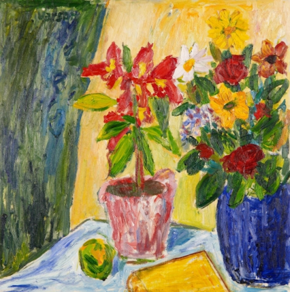 Still life with flowers in a vase by Ivan Ivarson
