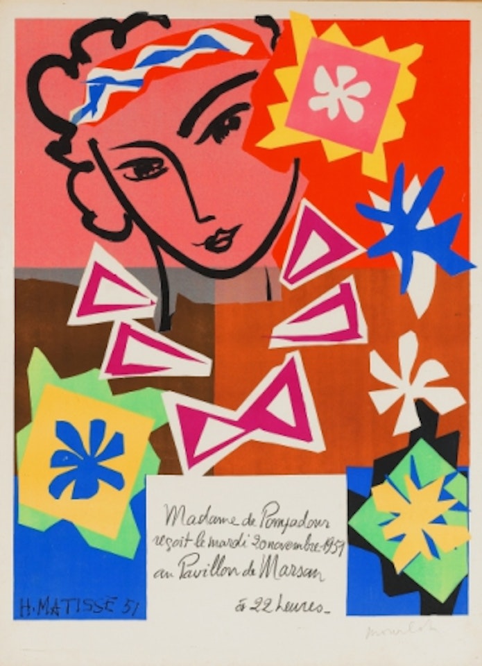 "Madame Pompadour recoit le mardi 20 novembre 1951 au pavillion de Marsan at 22 heures" by Henri Matisse