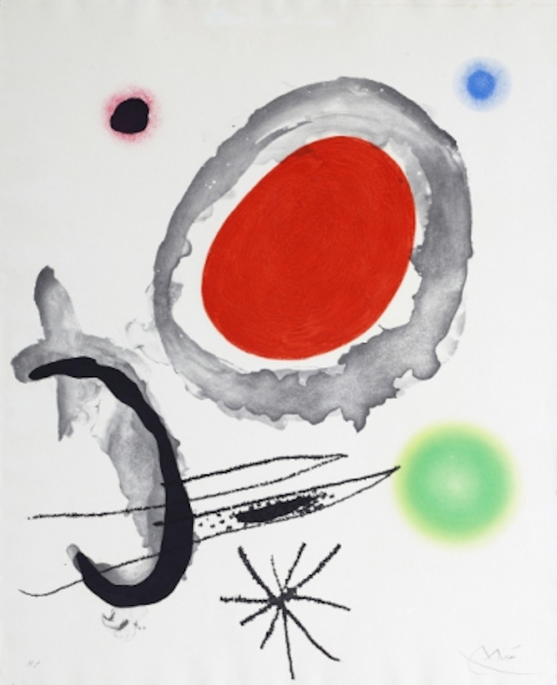 ”Oiseau entre deux astres” by Joan Miró