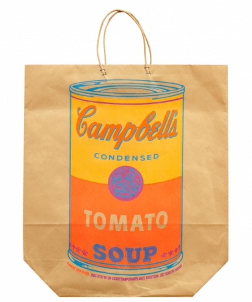 ”Campbell"s soup”, bag by Andy Warhol