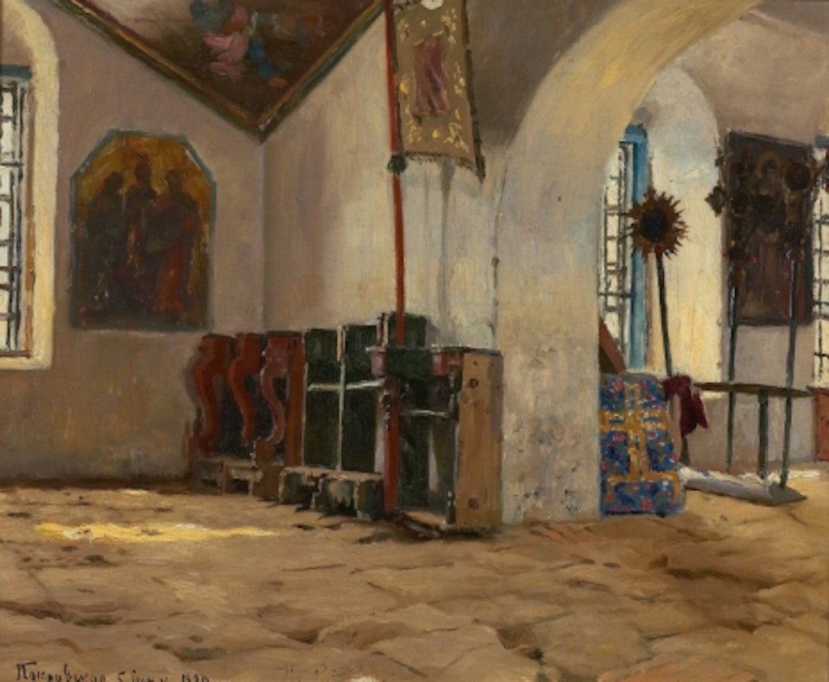 Church interior by Ilya Yefimovich Repin
