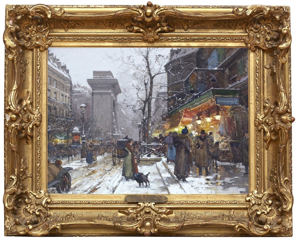 "Boulevard Bonne Nouvelle" - street scene, Paris by Eugene Galien-Laloue