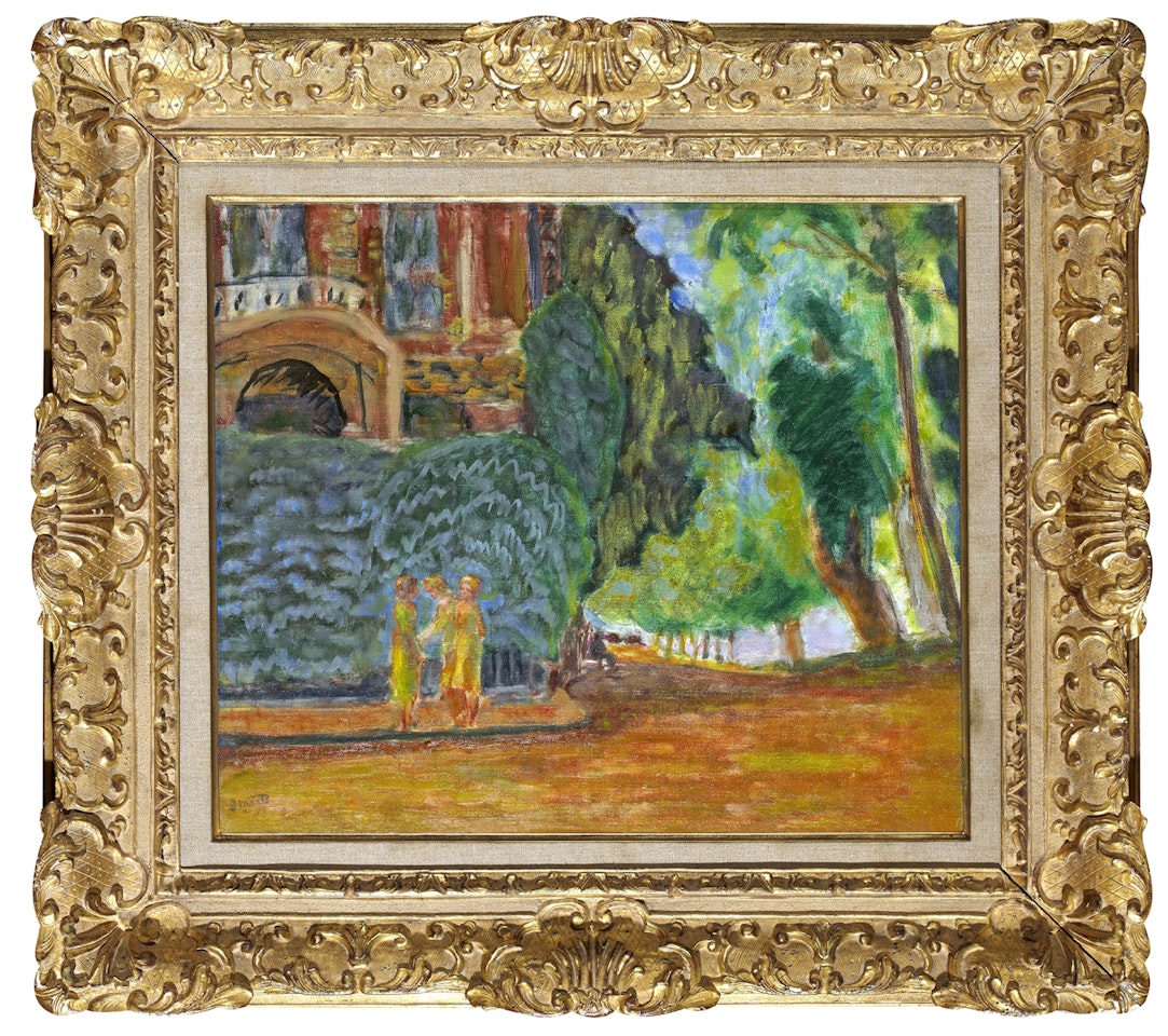 ”Trois femmes en jaune dans un paysage” by Pierre Bonnard