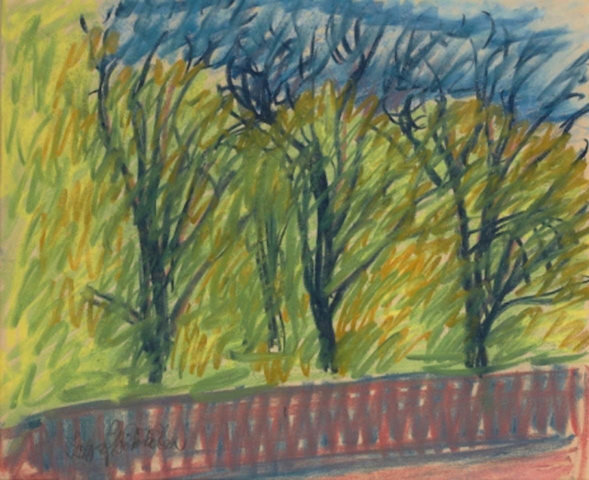 Tree by the fence by Inge Schiöler