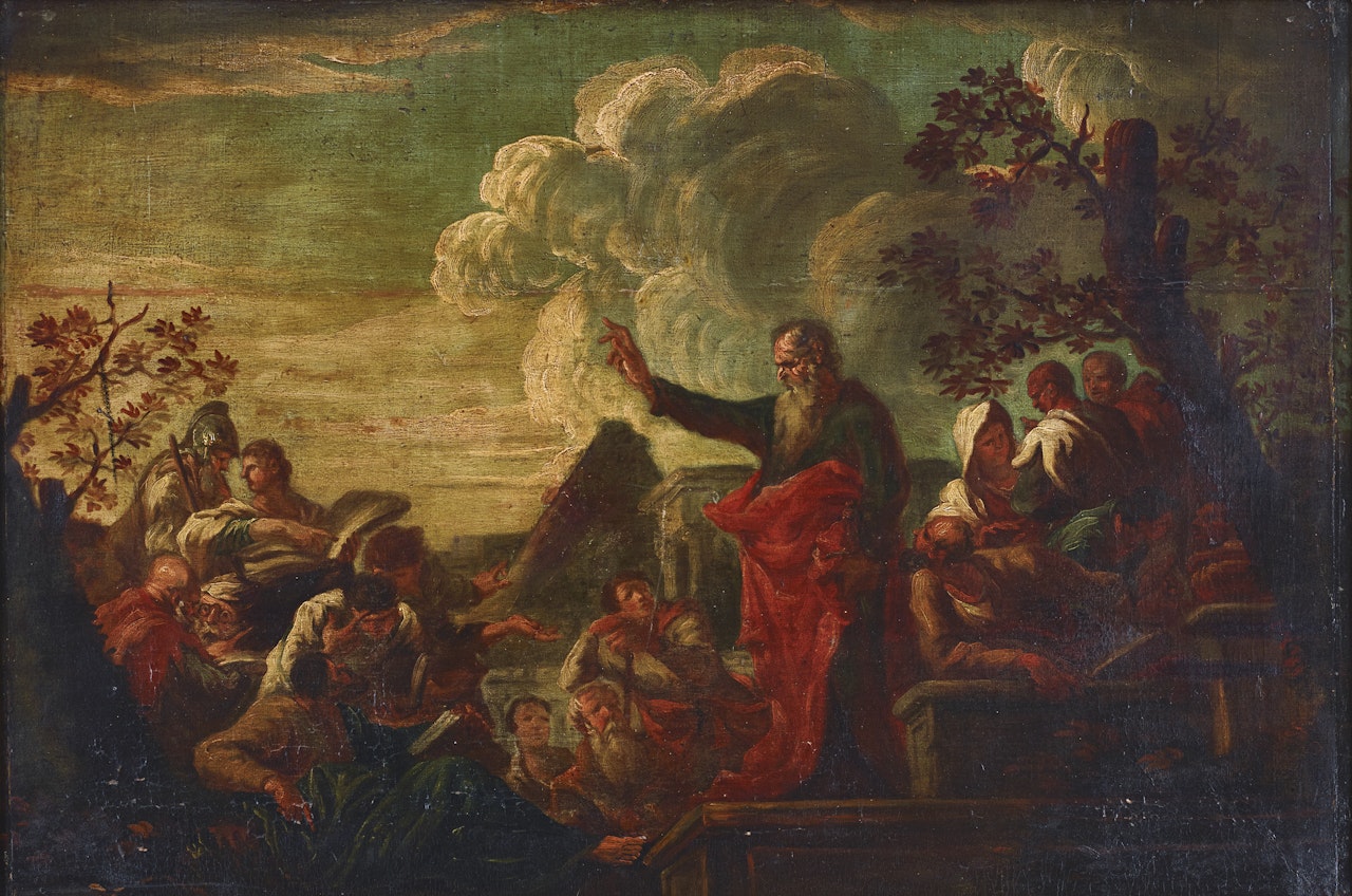 Saint Paul in Lystra preaching by Giovanni Ghisolfi