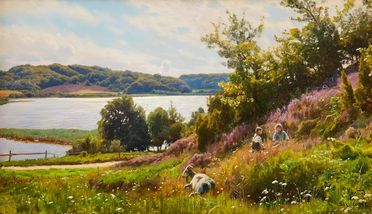 ”Utsigt fra Sökilde over Knudsö (Egnen ved Ry)” by Peder Mork Monsted