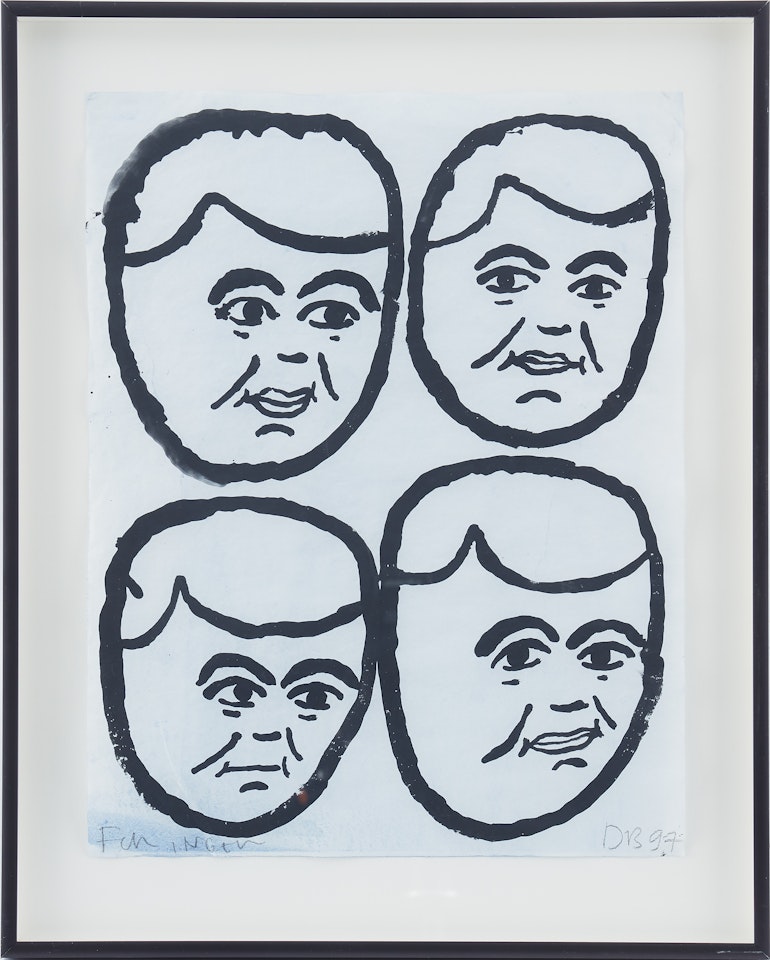 Composition with four faces by Donald Baechler