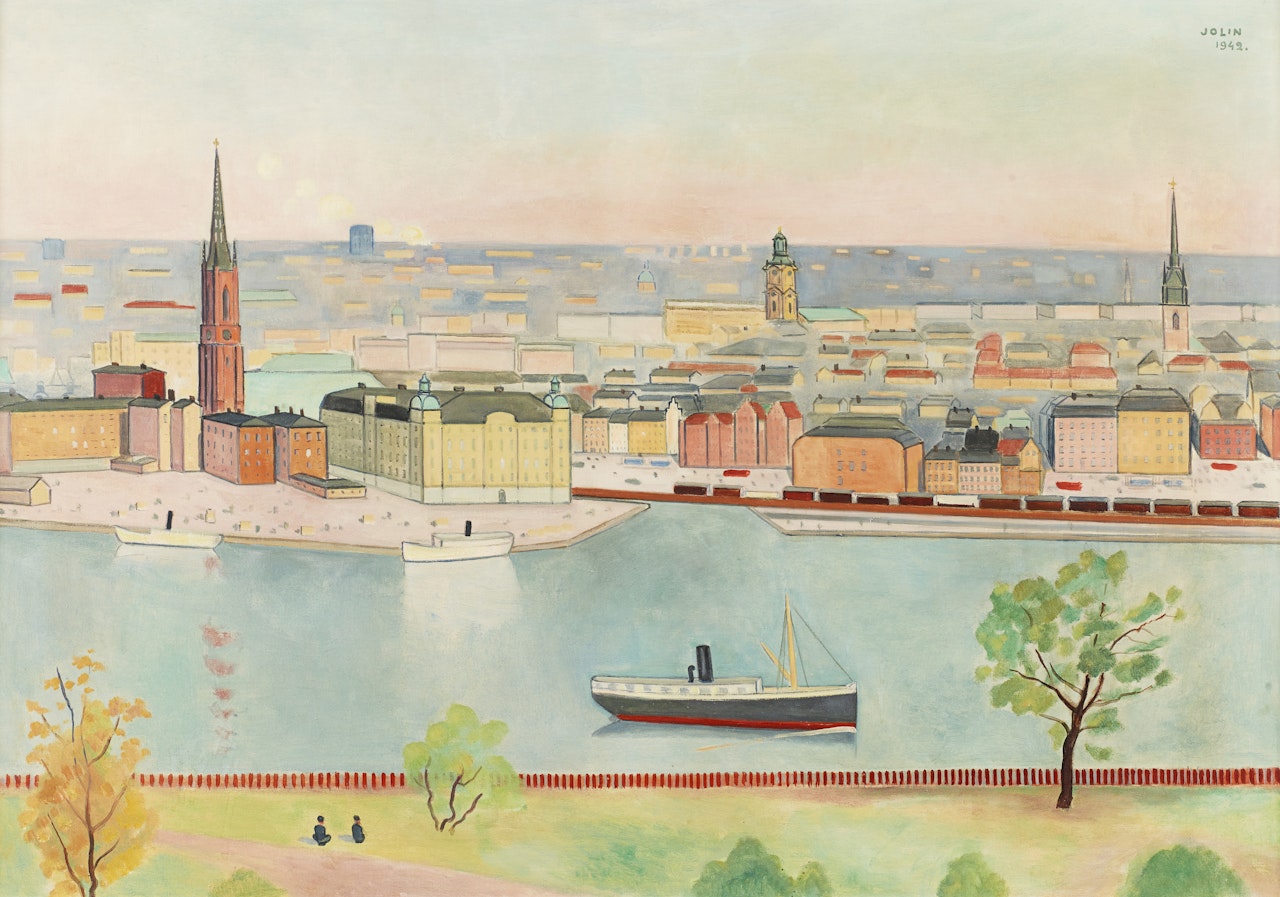 View towards Riddarholmen and Old Town from Södermalm by Einar Jolin