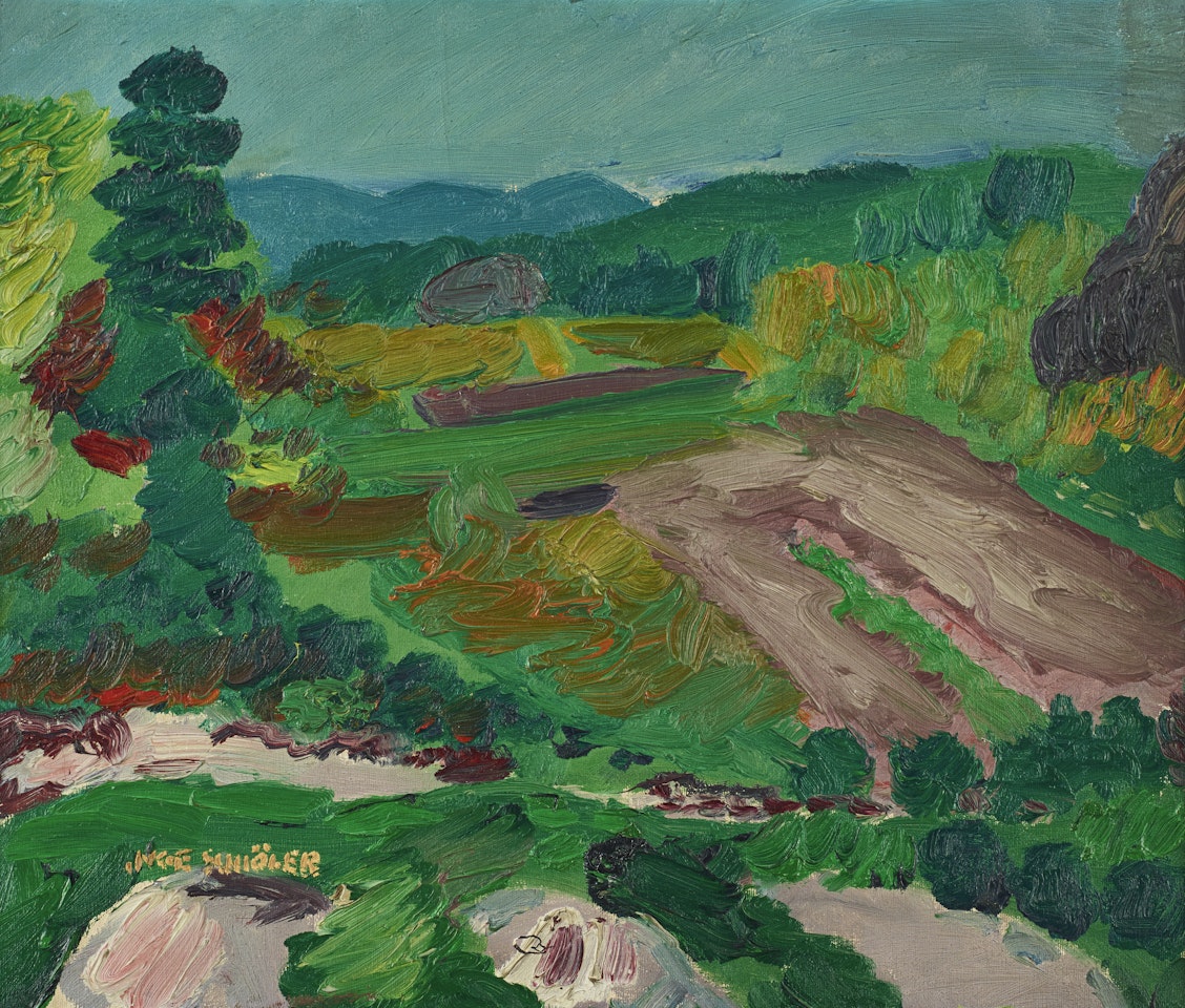 Green landscape by Inge Schiöler