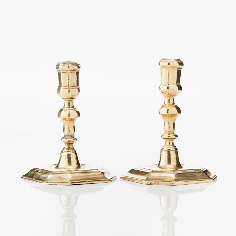 Candlesticks, two pieces by Unknown (Baroque style)