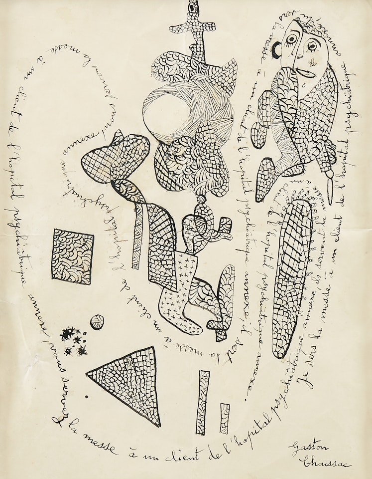 Composition with figure by Gaston Chaissac