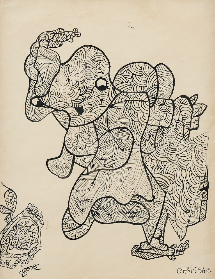 Composition abstraite by Gaston Chaissac