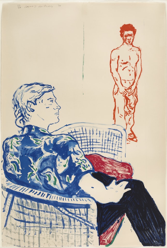 ”Joe with David Harte” by David Hockney