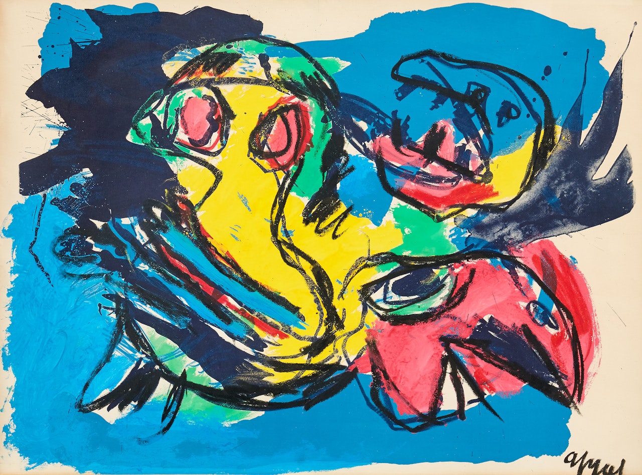 ”Oiseaux et tête” by Karel Appel