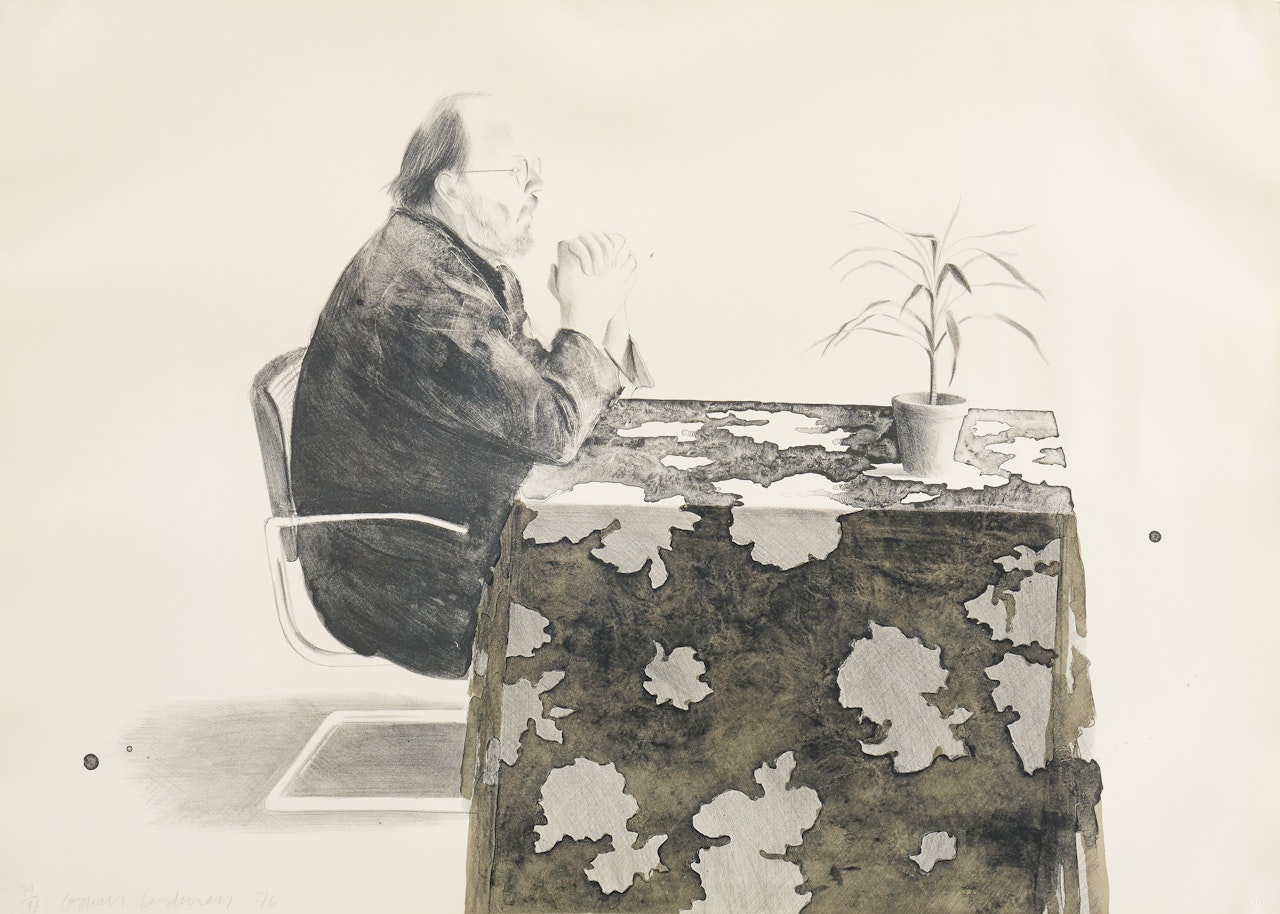 ”Henry at Table”; Gemini 736 by David Hockney