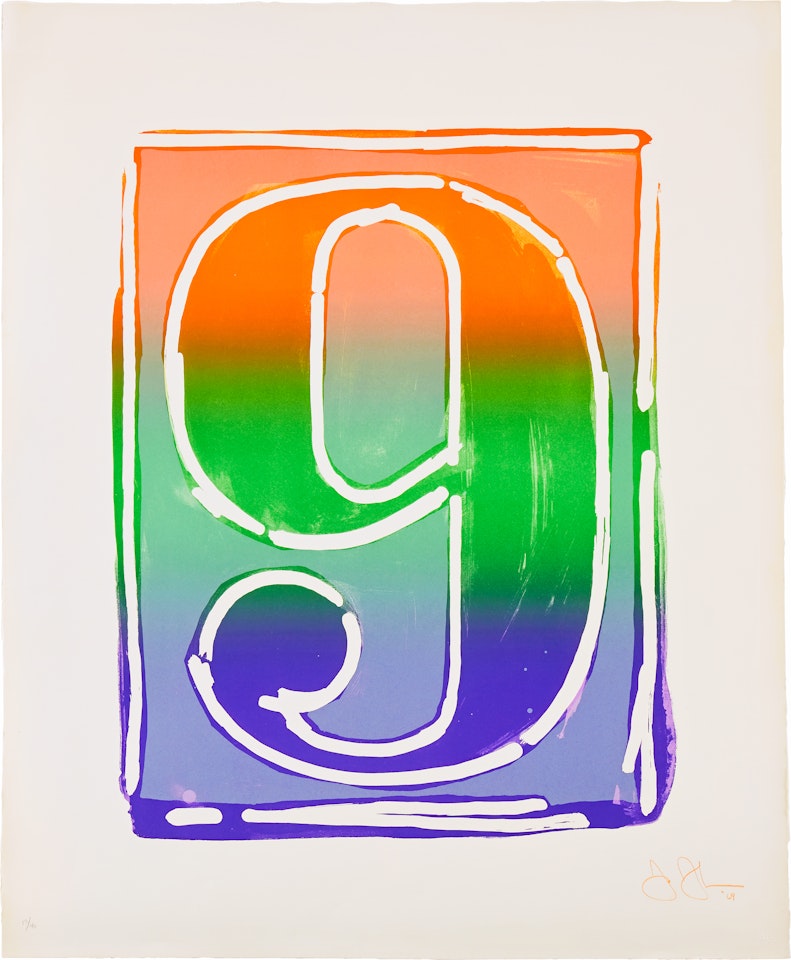 ”Figure 9” from Color Numeral Series; Gemini 125. ULAE 68. by Jasper Johns