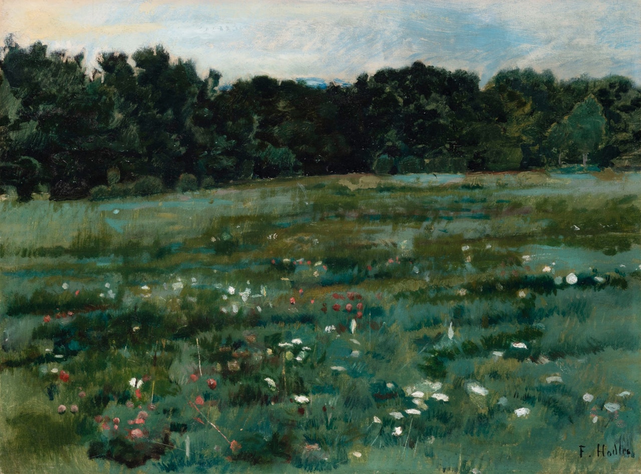 LANDSCHAFT MIT WIESE UND WALDRAND by Ferdinand Hodler