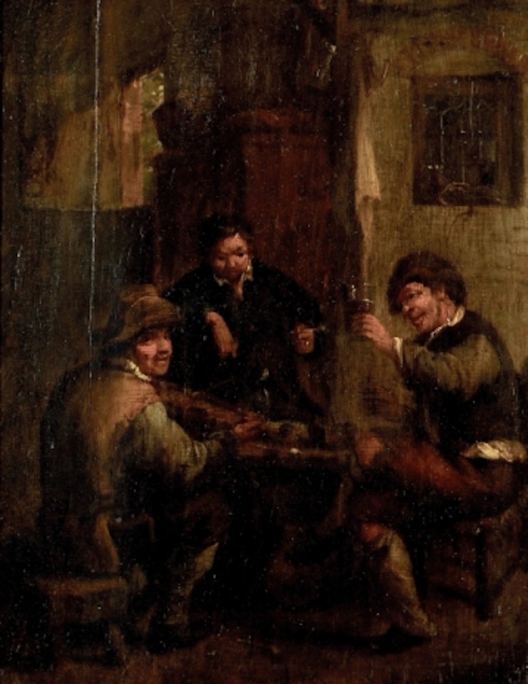 Inn interior with three men by Adriaen van Ostade