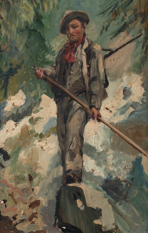 JUNGER MANN AUF FELSBLOCK by Giovanni Giacometti