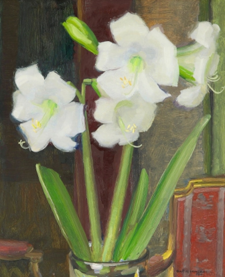 White Amaryllis by Olle Hjortzberg
