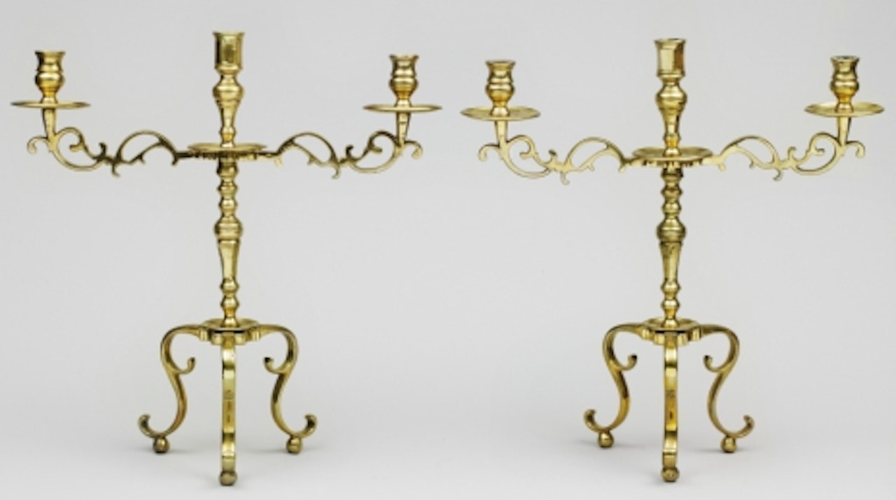 a pair For three candles each by Unknown (Baroque style)