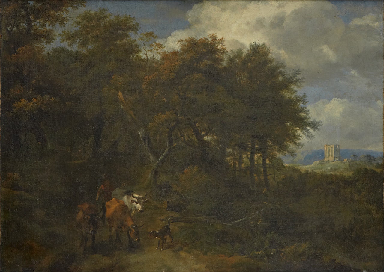 landscape with shepherd and animals by Nicolaes Pietersz Berchem