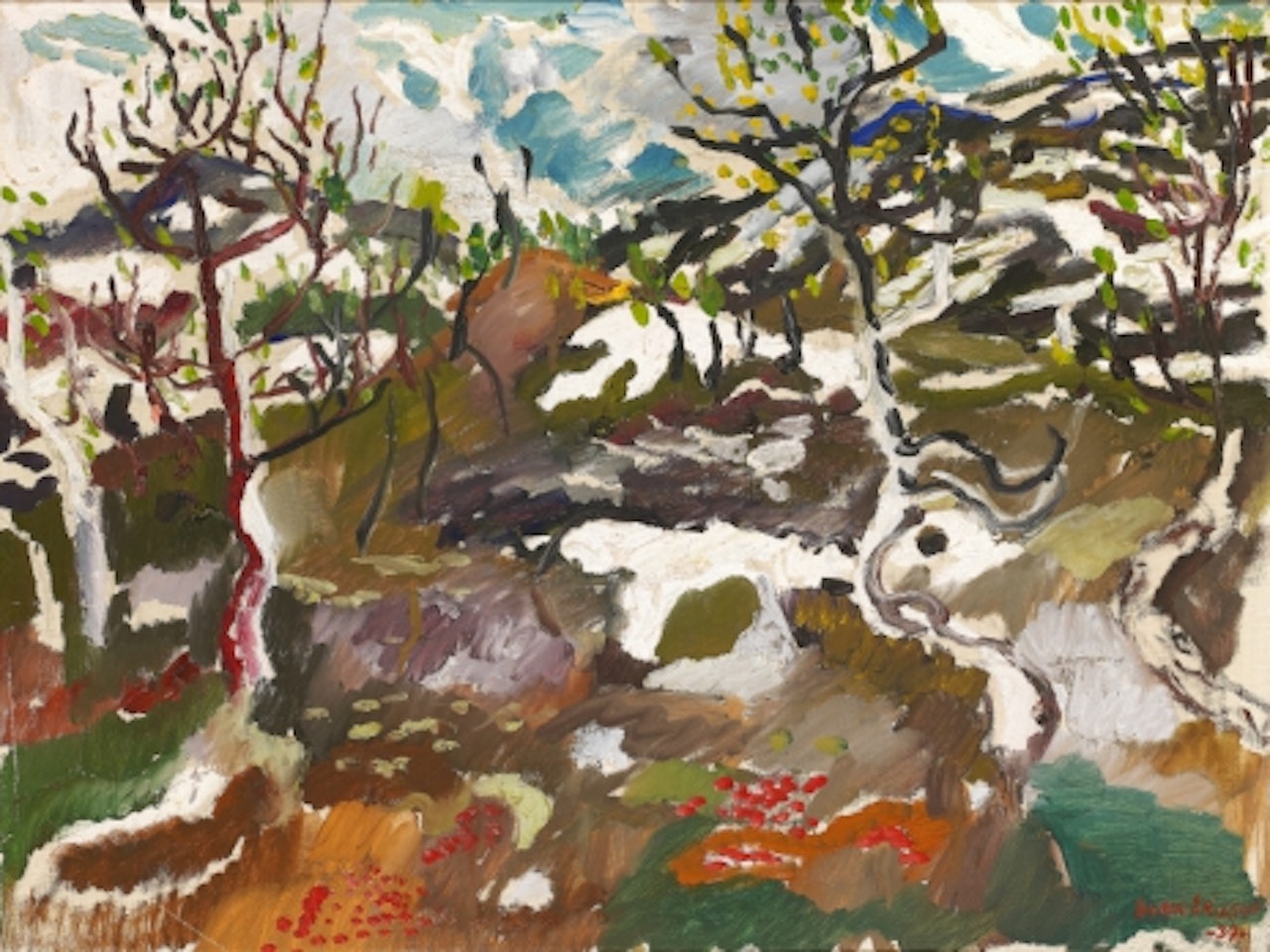 "Snow spots in the mountains" - Spring winter landscape by Sven Erixson