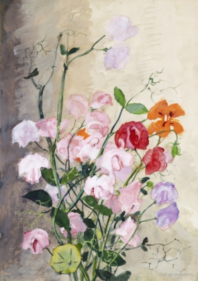 Summer flowers - sweet peas by Olle Hjortzberg