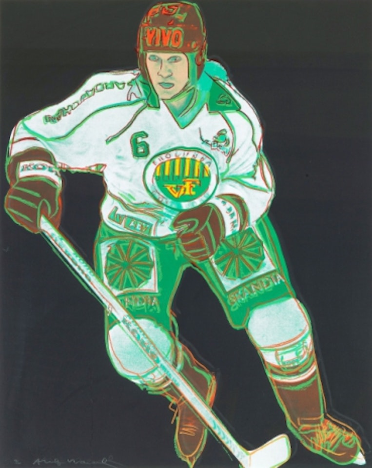 "Frölunda hockey player" by Andy Warhol